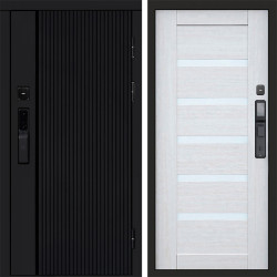 Входная дверь Termo-Door Смарт Урбан Black - Зеркало Триумф Царга лиственница 4500 / 5500