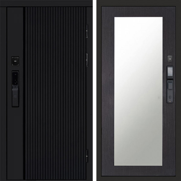 Входная дверь Termo-Door Смарт Урбан Black - Зеркало Триумф венге