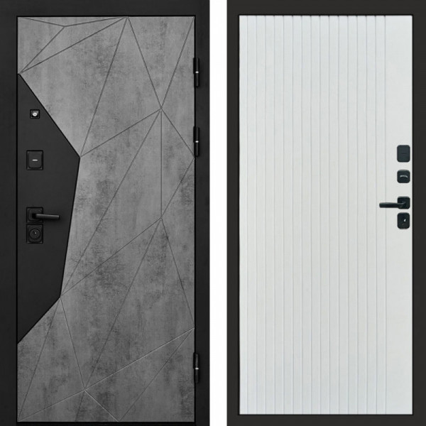 Входная дверь Termo-Door Авангард Бетон - Flat Белый софт