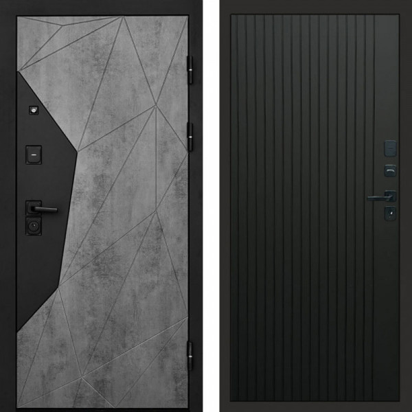 Входная дверь Termo-Door Авангард Бетон - Flat Черный кварц