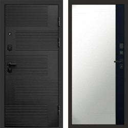 Входная дверь Termo-Door Фаворит - Зеркало Фацет Черный кварц+тонировка серая