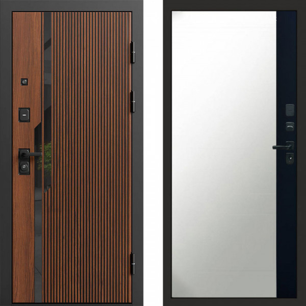 Входная дверь Termo-Door Флекс - Зеркало Фацет Черный кварц