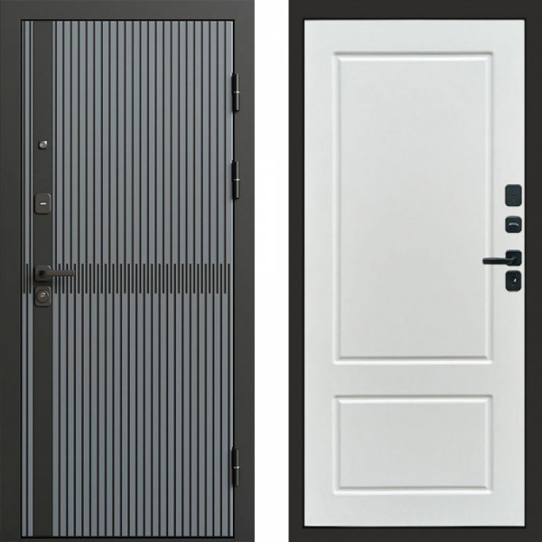 Входная дверь Termo-Door Граунд Грей - Марсель Белый софт