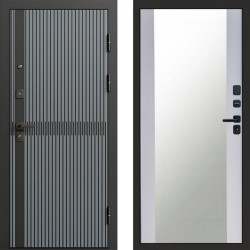 Входная дверь Termo-Door Граунд Грей - Зеркало белый софт