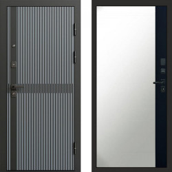 Входная дверь Termo-Door Граунд Грей - Зеркало Фацет Черный кварц
