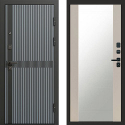 Входная дверь Termo-Door Граунд Грей - Зеркало Слоновая кость