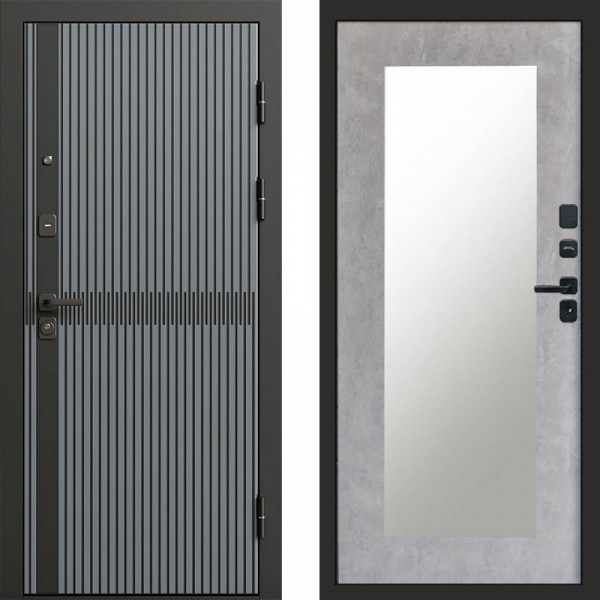 Входная дверь Termo-Door Граунд Грей - Зеркало Триумф бетон светлый