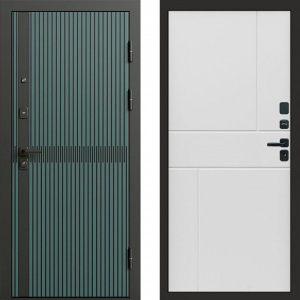 Входная дверь Termo-Door Граунд velutto verde - Горизонт белый