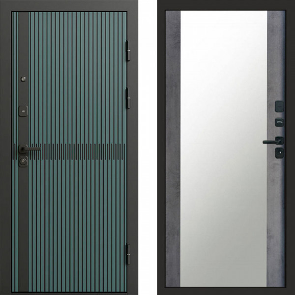 Входная дверь Termo-Door Граунд velutto verde - Зеркало бетон темный