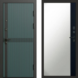 Входная дверь Termo-Door Граунд velutto verde - Зеркало Фацет Черный кварц+тонировка серая