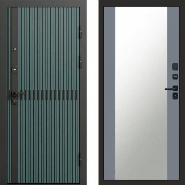 Входная дверь Termo-Door Граунд velutto verde - Зеркало Grey Софт