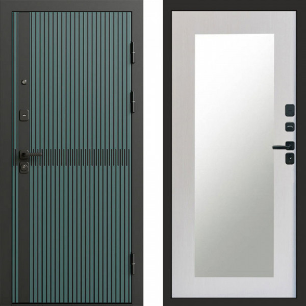 Входная дверь Termo-Door Граунд velutto verde - Зеркало Триумф лиственница