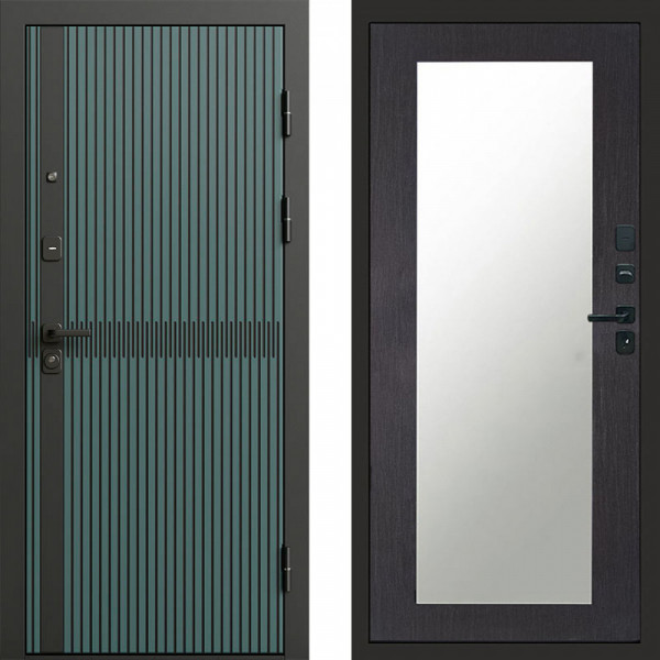 Входная дверь Termo-Door Граунд velutto verde - Зеркало Триумф венге
