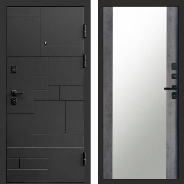 Входная дверь Termo-Door Квадро - Зеркало бетон темный