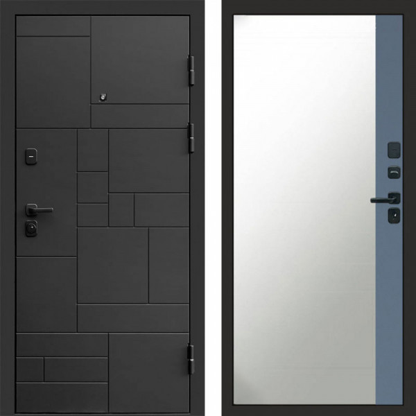 Входная дверь Termo-Door Квадро - Зеркало Фацет Grey софт