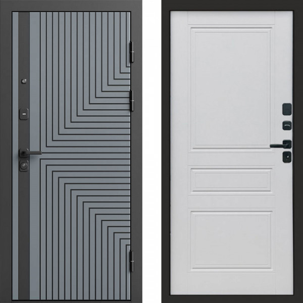 Входная дверь Termo-Door Квантум Грей - Классика белый матовый
