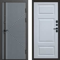 Входная дверь Termo-Door Квантум Грей - Лион Белый софт