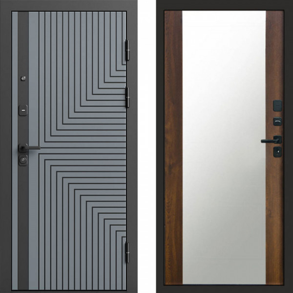 Входная дверь Termo-Door Квантум Грей - Зеркало дуб