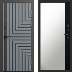 Входная дверь Termo-Door Квантум Грей - Зеркало Фацет Черный кварц+тонировка серая