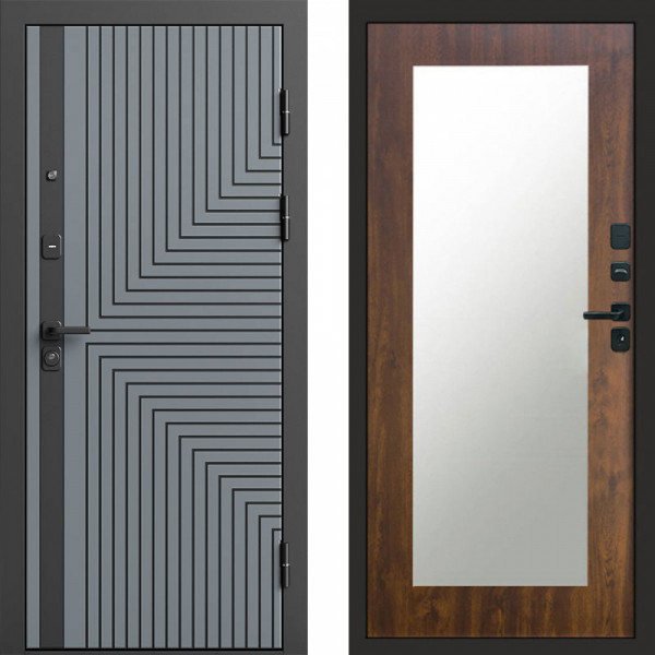 Входная дверь Termo-Door Квантум Грей - Зеркало Триумф дуб