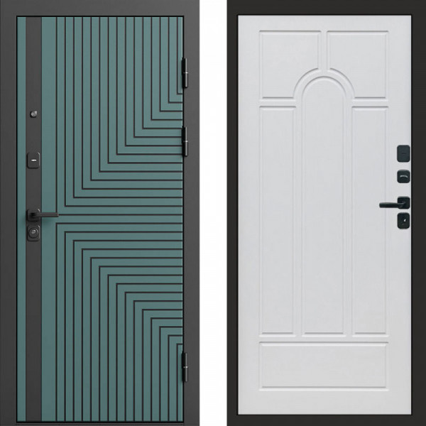 Входная дверь Termo-Door Квантум velutto verde - Арка белое дерево