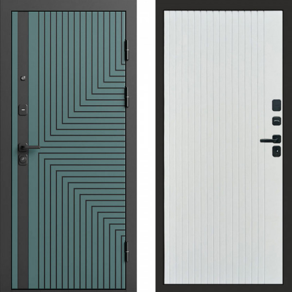 Входная дверь Termo-Door Квантум velutto verde - Flat Белый софт