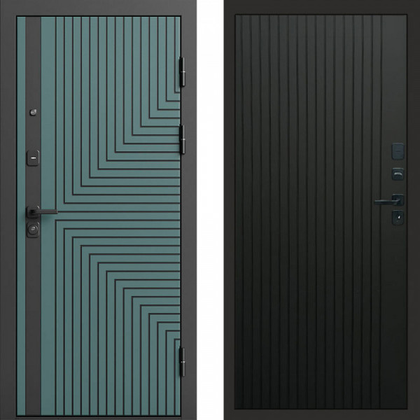 Входная дверь Termo-Door Квантум velutto verde - Flat Черный кварц