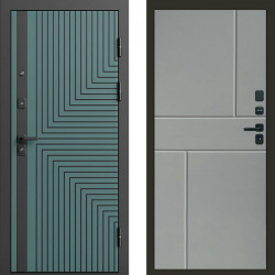 Входная дверь Termo-Door Квантум velutto verde - Горизонт Grey софт