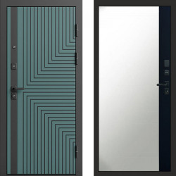 Входная дверь Termo-Door Квантум velutto verde - Зеркало Фацет Черный кварц+тонировка серая
