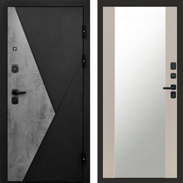 Входная дверь Termo-Door Матрикс Бетон - Зеркало Слоновая кость