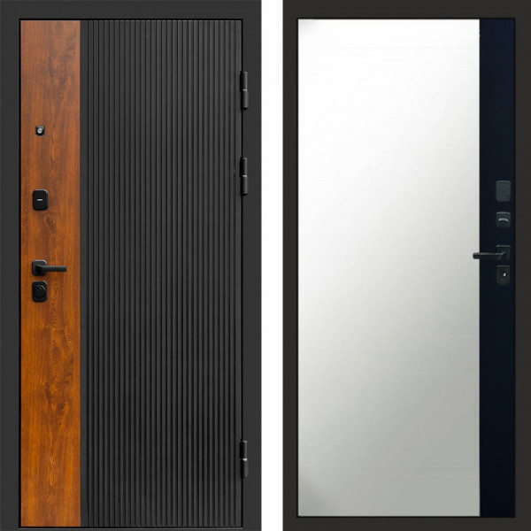 Входная дверь Termo-Door Престиж - Зеркало Фацет Черный кварц