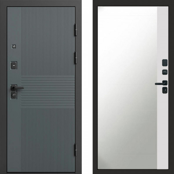 Входная дверь Termo-Door Селект - Зеркало Фацет Белый софт