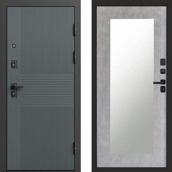 Входная дверь Termo-Door Селект - Зеркало Триумф бетон светлый