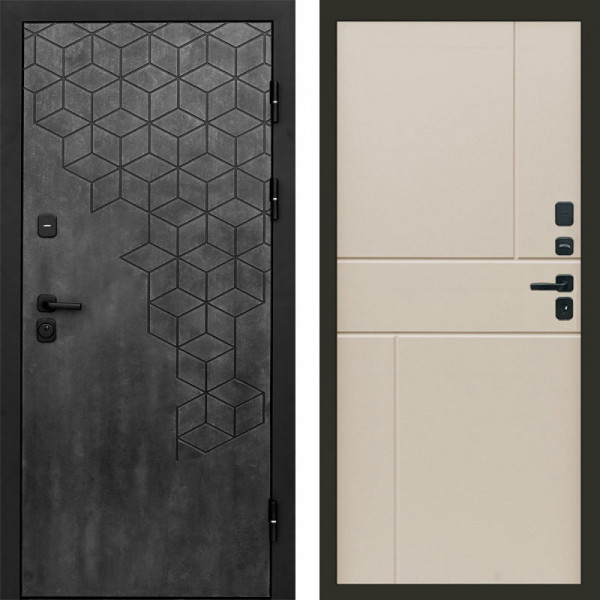 Входная дверь Termo-Door Спейс Бетон Патина - Горизонт Слоновая кость