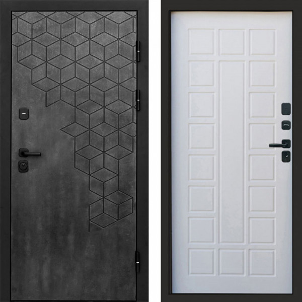 Входная дверь Termo-Door Спейс Бетон Патина - Престиж белое дерево