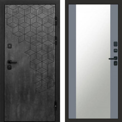 Входная дверь Termo-Door Спейс Бетон Патина - Зеркало Grey Софт