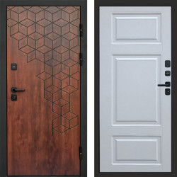 Входная дверь Termo-Door Спейс Дуб Патина - Лион Белый софт