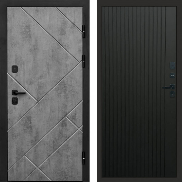 Входная дверь Termo-Door Стоун Бетон - Flat Черный кварц