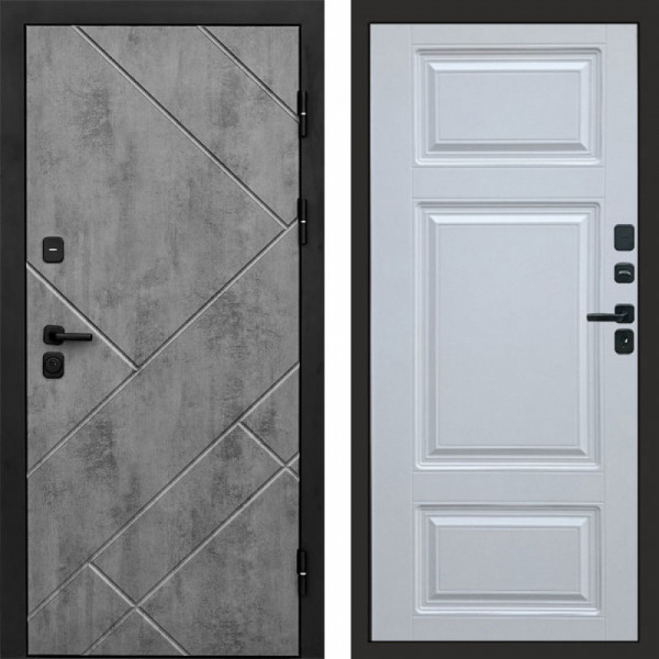 Входная дверь Termo-Door Стоун Бетон - Лион Белый софт