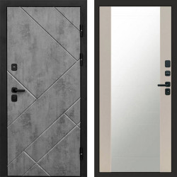Входная дверь Termo-Door Стоун Бетон - Зеркало Слоновая кость