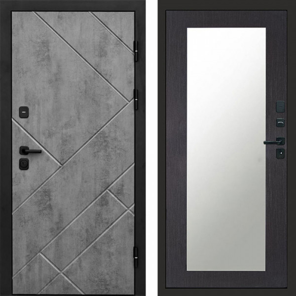 Входная дверь Termo-Door Стоун Бетон - Зеркало Триумф венге