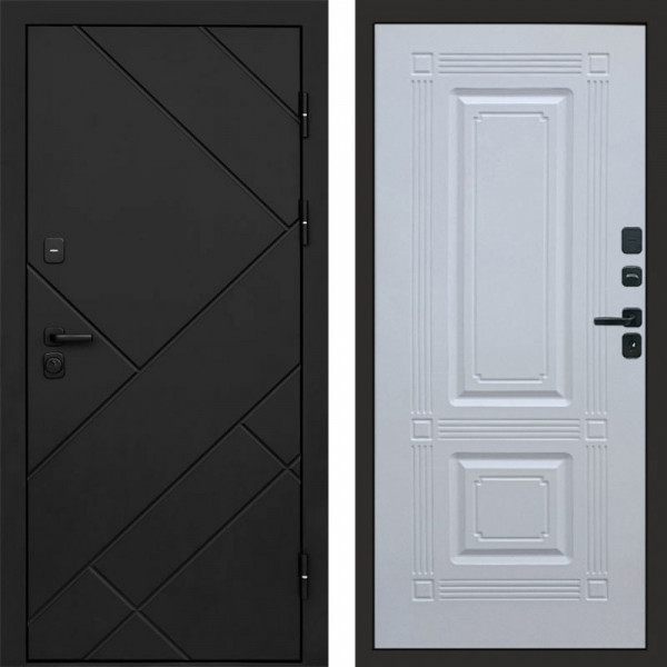 Входная дверь Termo-Door Стоун Блэк - Мадрид Белый софт