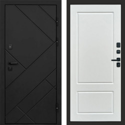 Входная дверь Termo-Door Стоун Блэк - Марсель Белый софт
