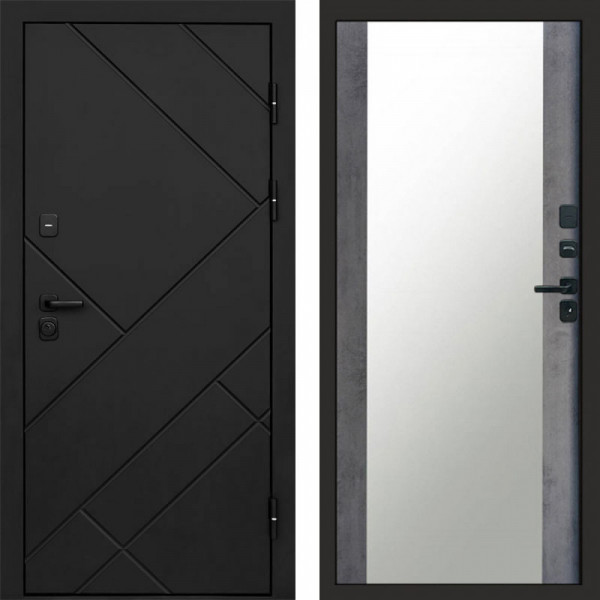 Входная дверь Termo-Door Стоун Блэк - Зеркало бетон темный