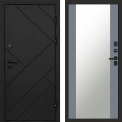 Входная дверь Termo-Door Стоун Блэк - Зеркало Grey Софт