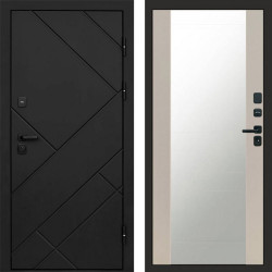 Входная дверь Termo-Door Стоун Блэк - Зеркало Слоновая кость