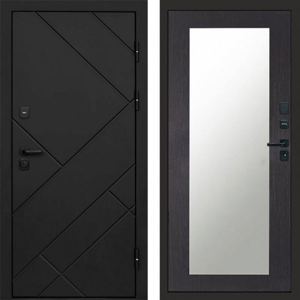 Входная дверь Termo-Door Стоун Блэк - Зеркало Триумф венге