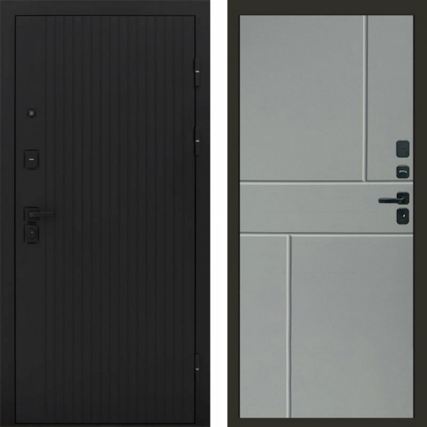 Входная дверь Termo-Door Твист Блэк - Горизонт Grey софт