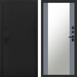 Входная дверь Termo-Door Твист Блэк - Зеркало Grey Софт