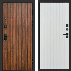 Входная дверь Termo-Door Твист Дуб Патина - Flat Белый софт